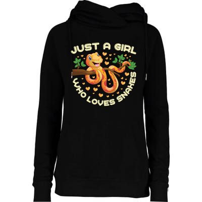 Just A Girl Who Loves Snakes Funny Snake Lover Funny Gift Meaningful Gift Womens Funnel Neck Pullover Hood