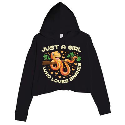 Just A Girl Who Loves Snakes Funny Snake Lover Funny Gift Meaningful Gift Crop Fleece Hoodie