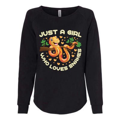 Just A Girl Who Loves Snakes Funny Snake Lover Funny Gift Meaningful Gift Womens California Wash Sweatshirt