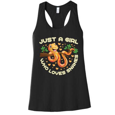 Just A Girl Who Loves Snakes Funny Snake Lover Funny Gift Meaningful Gift Women's Racerback Tank