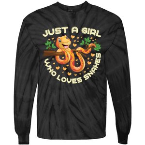 Just A Girl Who Loves Snakes Funny Snake Lover Funny Gift Meaningful Gift Tie-Dye Long Sleeve Shirt