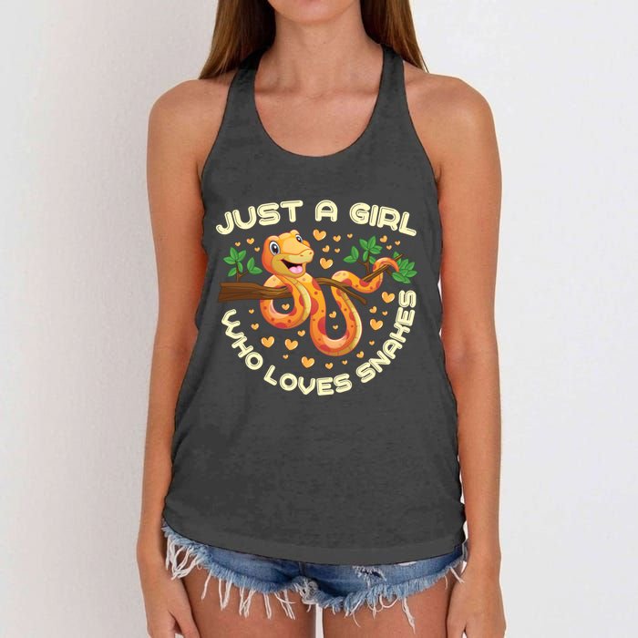 Just A Girl Who Loves Snakes Funny Snake Lover Funny Gift Meaningful Gift Women's Knotted Racerback Tank