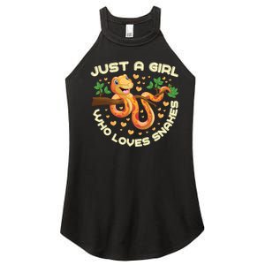 Just A Girl Who Loves Snakes Funny Snake Lover Funny Gift Meaningful Gift Women's Perfect Tri Rocker Tank