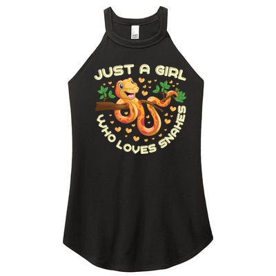 Just A Girl Who Loves Snakes Funny Snake Lover Funny Gift Meaningful Gift Women’s Perfect Tri Rocker Tank