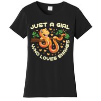 Just A Girl Who Loves Snakes Funny Snake Lover Funny Gift Meaningful Gift Women's T-Shirt