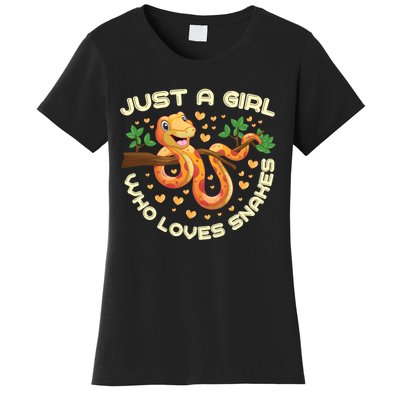 Just A Girl Who Loves Snakes Funny Snake Lover Funny Gift Meaningful Gift Women's T-Shirt