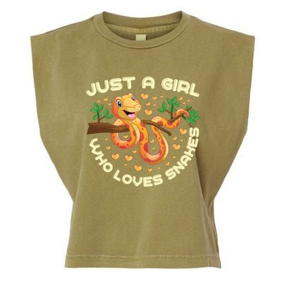 Just A Girl Who Loves Snakes Funny Snake Lover Funny Gift Meaningful Gift Garment-Dyed Women's Muscle Tee