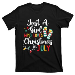 Just A Girl Who Loves Christmas In Jully Summer Beach Women T-Shirt