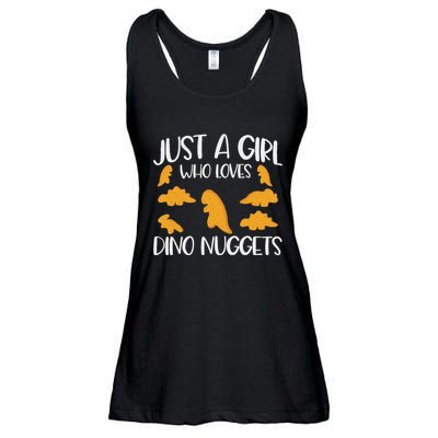 Just A Girl Who Loves Dino Nuggets Dinosaur Chicken Nuggets Ladies Essential Flowy Tank