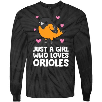 Just A Girl Who Loves Orioles Tie-Dye Long Sleeve Shirt