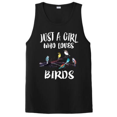 Just A Girl Who Loves Birds Birding Bird Watching Gift PosiCharge Competitor Tank