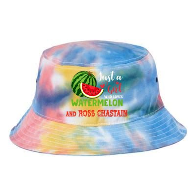 JUST A GIRL WHO LOVES WATERMELON AND ROSS CHASTAIN Premium Tie Dye Newport Bucket Hat