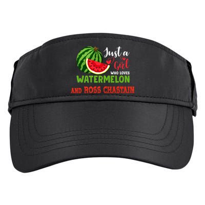 JUST A GIRL WHO LOVES WATERMELON AND ROSS CHASTAIN Premium Adult Drive Performance Visor