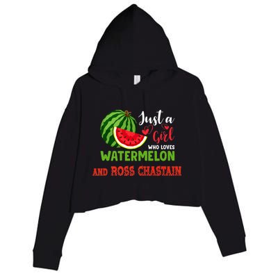 JUST A GIRL WHO LOVES WATERMELON AND ROSS CHASTAIN Premium Crop Fleece Hoodie