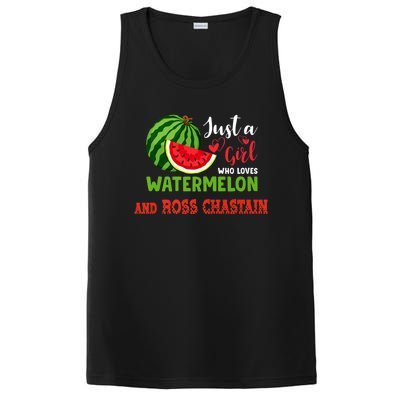 JUST A GIRL WHO LOVES WATERMELON AND ROSS CHASTAIN Premium PosiCharge Competitor Tank