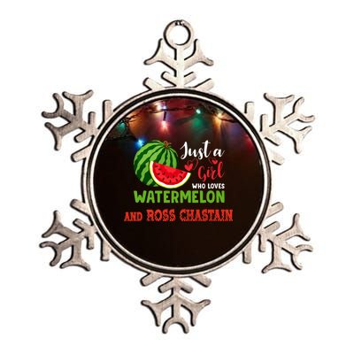 JUST A GIRL WHO LOVES WATERMELON AND ROSS CHASTAIN Premium Metallic Star Ornament