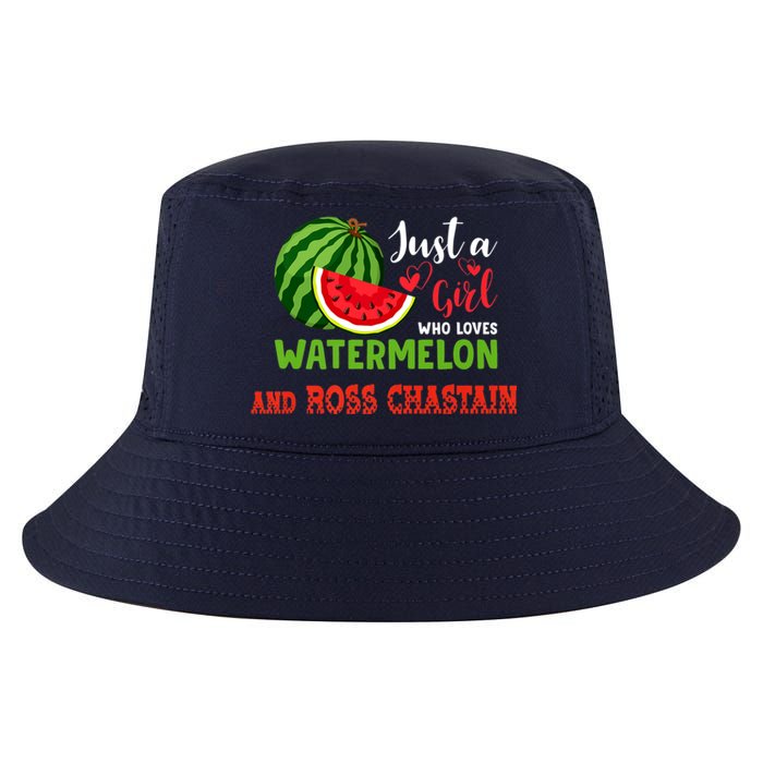 JUST A GIRL WHO LOVES WATERMELON AND ROSS CHASTAIN Premium Cool Comfort Performance Bucket Hat