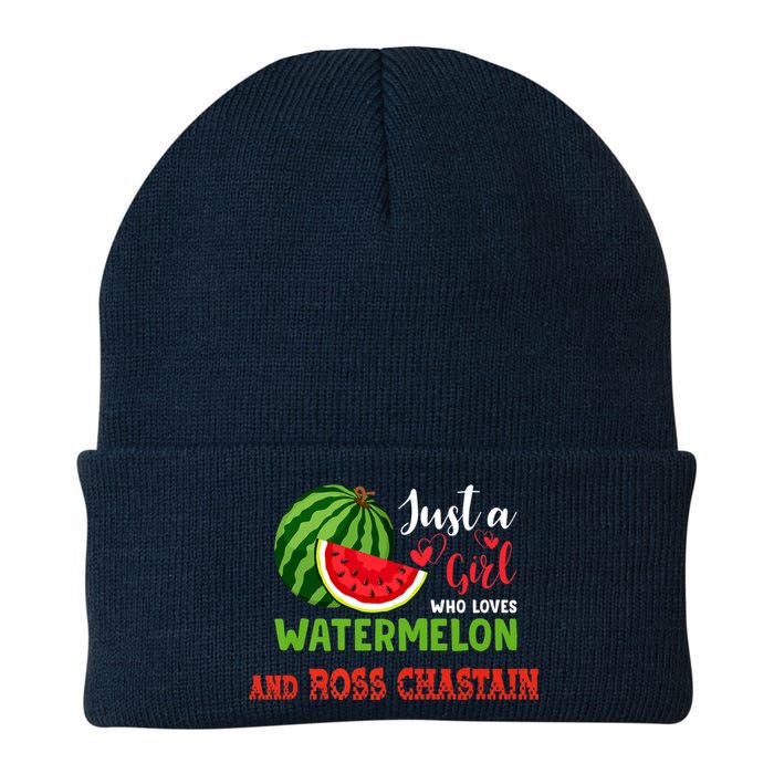 JUST A GIRL WHO LOVES WATERMELON AND ROSS CHASTAIN Premium Knit Cap Winter Beanie