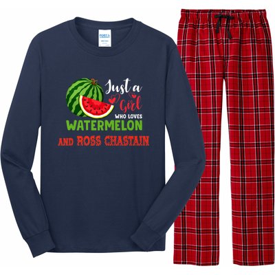 JUST A GIRL WHO LOVES WATERMELON AND ROSS CHASTAIN Premium Long Sleeve Pajama Set