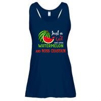 JUST A GIRL WHO LOVES WATERMELON AND ROSS CHASTAIN Premium Ladies Essential Flowy Tank