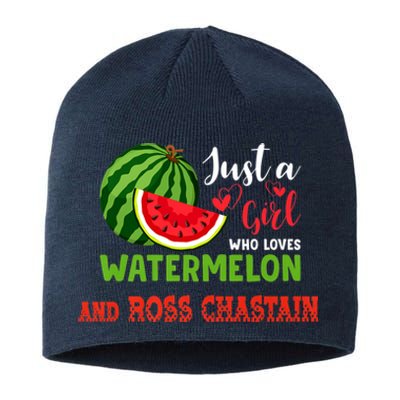 JUST A GIRL WHO LOVES WATERMELON AND ROSS CHASTAIN Premium Sustainable Beanie