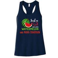 JUST A GIRL WHO LOVES WATERMELON AND ROSS CHASTAIN Premium Women's Racerback Tank