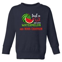 JUST A GIRL WHO LOVES WATERMELON AND ROSS CHASTAIN Premium Toddler Sweatshirt