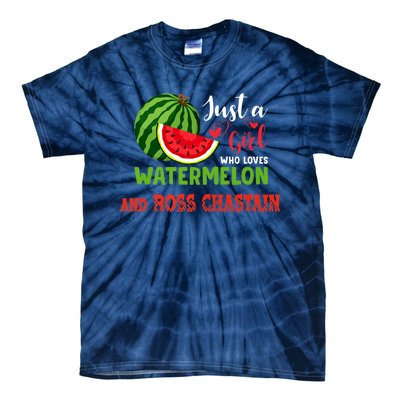 JUST A GIRL WHO LOVES WATERMELON AND ROSS CHASTAIN Premium Tie-Dye T-Shirt