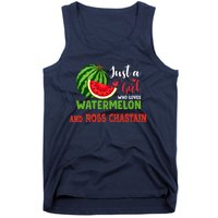 JUST A GIRL WHO LOVES WATERMELON AND ROSS CHASTAIN Premium Tank Top