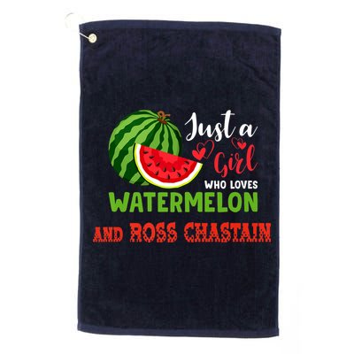 JUST A GIRL WHO LOVES WATERMELON AND ROSS CHASTAIN Premium Golf Towel