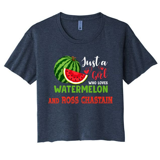 JUST A GIRL WHO LOVES WATERMELON AND ROSS CHASTAIN Premium Crop Top