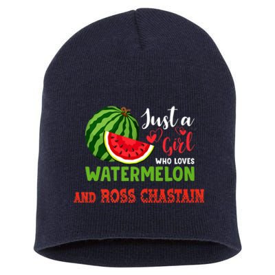 JUST A GIRL WHO LOVES WATERMELON AND ROSS CHASTAIN Premium Short Acrylic Beanie