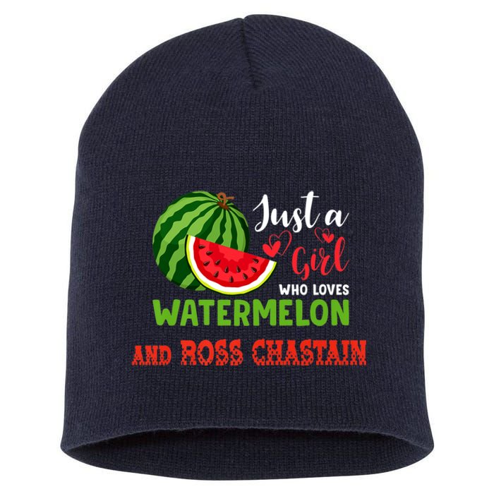 JUST A GIRL WHO LOVES WATERMELON AND ROSS CHASTAIN Premium Short Acrylic Beanie