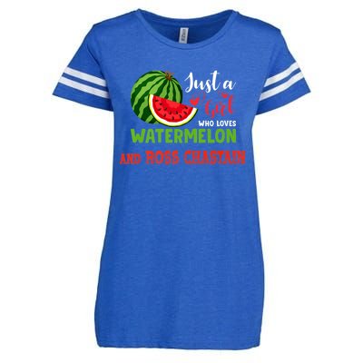 JUST A GIRL WHO LOVES WATERMELON AND ROSS CHASTAIN Premium Enza Ladies Jersey Football T-Shirt