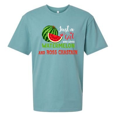 JUST A GIRL WHO LOVES WATERMELON AND ROSS CHASTAIN Premium Sueded Cloud Jersey T-Shirt