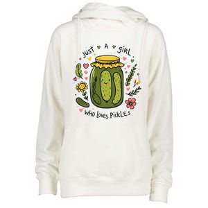 Just A Girl Who Loves Pickles Womens Funnel Neck Pullover Hood