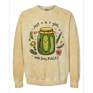 Just A Girl Who Loves Pickles Colorblast Crewneck Sweatshirt