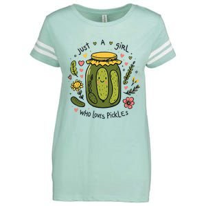 Just A Girl Who Loves Pickles Enza Ladies Jersey Football T-Shirt