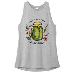 Just A Girl Who Loves Pickles Ladies PosiCharge Tri-Blend Wicking Tank