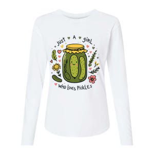 Just A Girl Who Loves Pickles Womens Cotton Relaxed Long Sleeve T-Shirt