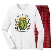 Just A Girl Who Loves Pickles Women's Long Sleeve Flannel Pajama Set 