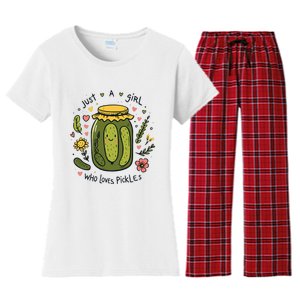 Just A Girl Who Loves Pickles Women's Flannel Pajama Set