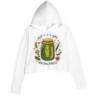 Just A Girl Who Loves Pickles Crop Fleece Hoodie