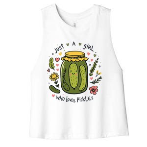 Just A Girl Who Loves Pickles Women's Racerback Cropped Tank