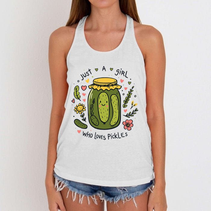 Just A Girl Who Loves Pickles Women's Knotted Racerback Tank