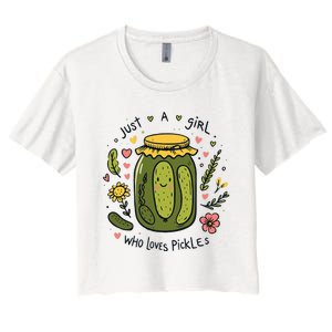 Just A Girl Who Loves Pickles Women's Crop Top Tee