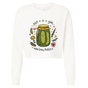 Just A Girl Who Loves Pickles Cropped Pullover Crew