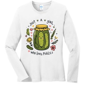 Just A Girl Who Loves Pickles Ladies Long Sleeve Shirt