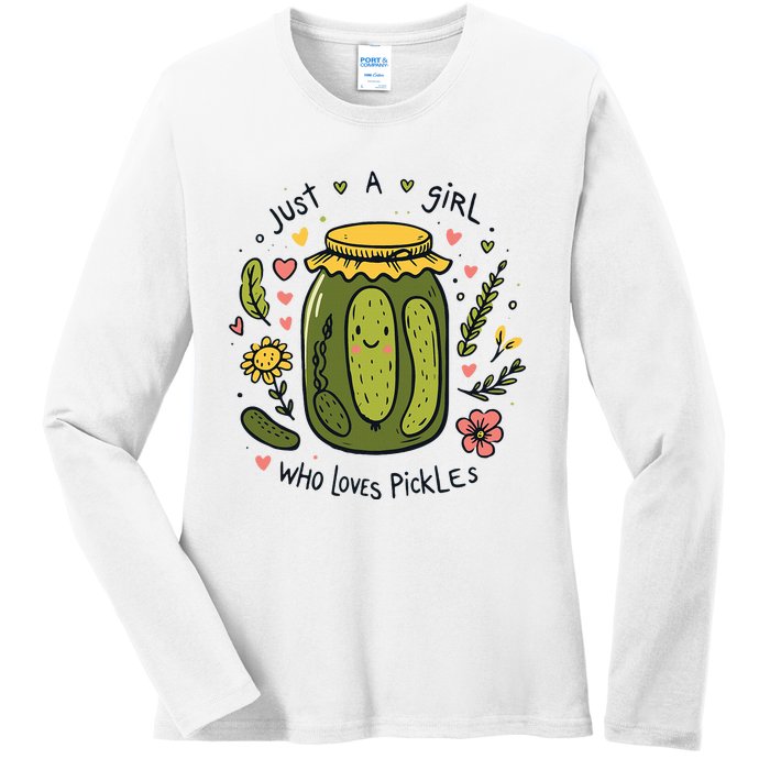 Just A Girl Who Loves Pickles Ladies Long Sleeve Shirt