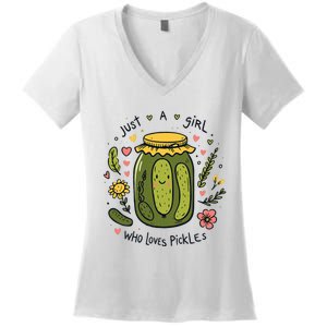 Just A Girl Who Loves Pickles Women's V-Neck T-Shirt